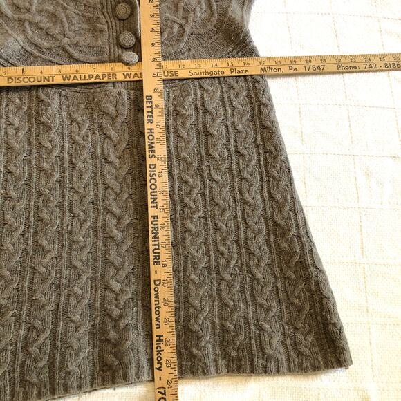 Ruff Hewn Wool Blend Cable Knit Sweater M Brown Lambswool Rabbit Hair Heritage - Picture 9 of 9